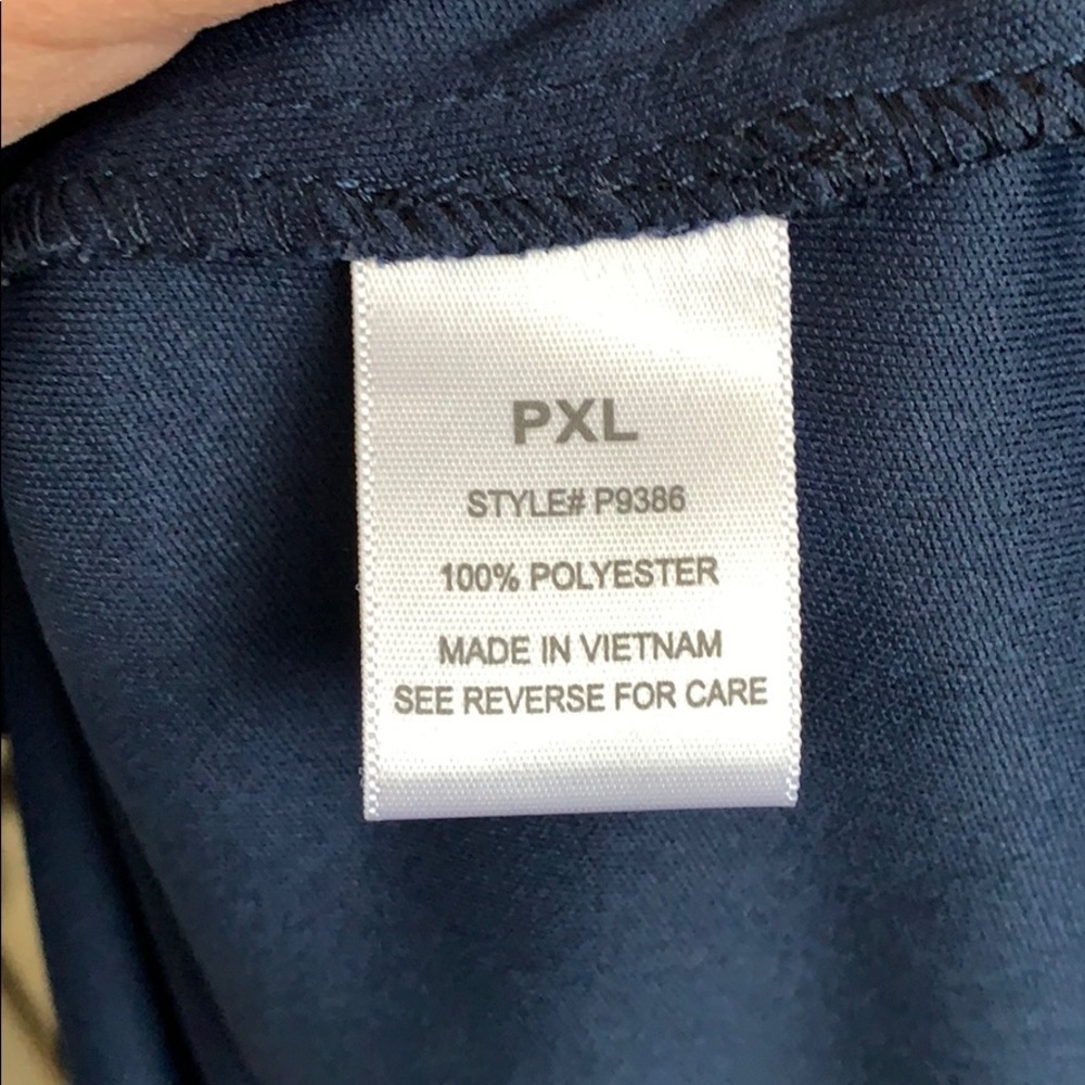 Navy Button Up Sheer Dress - Picture 7 of 8